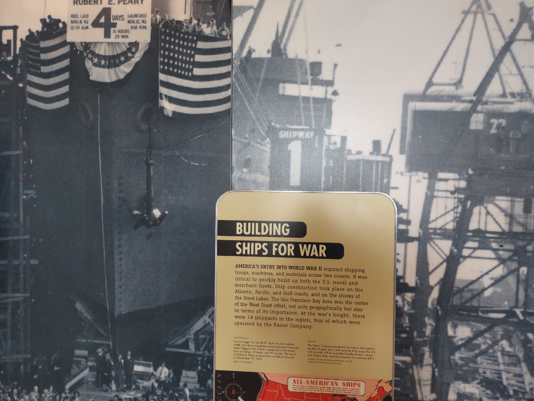 Display states they built a ship every 4 days and 15 hours.